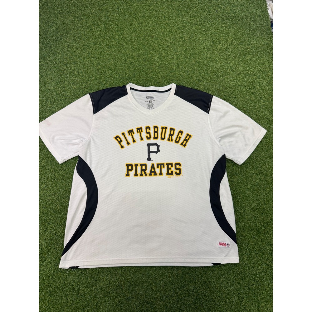 Pittsburgh Pirates MLB Shirt Mens 2XL White Black Performance T shirt Stitches